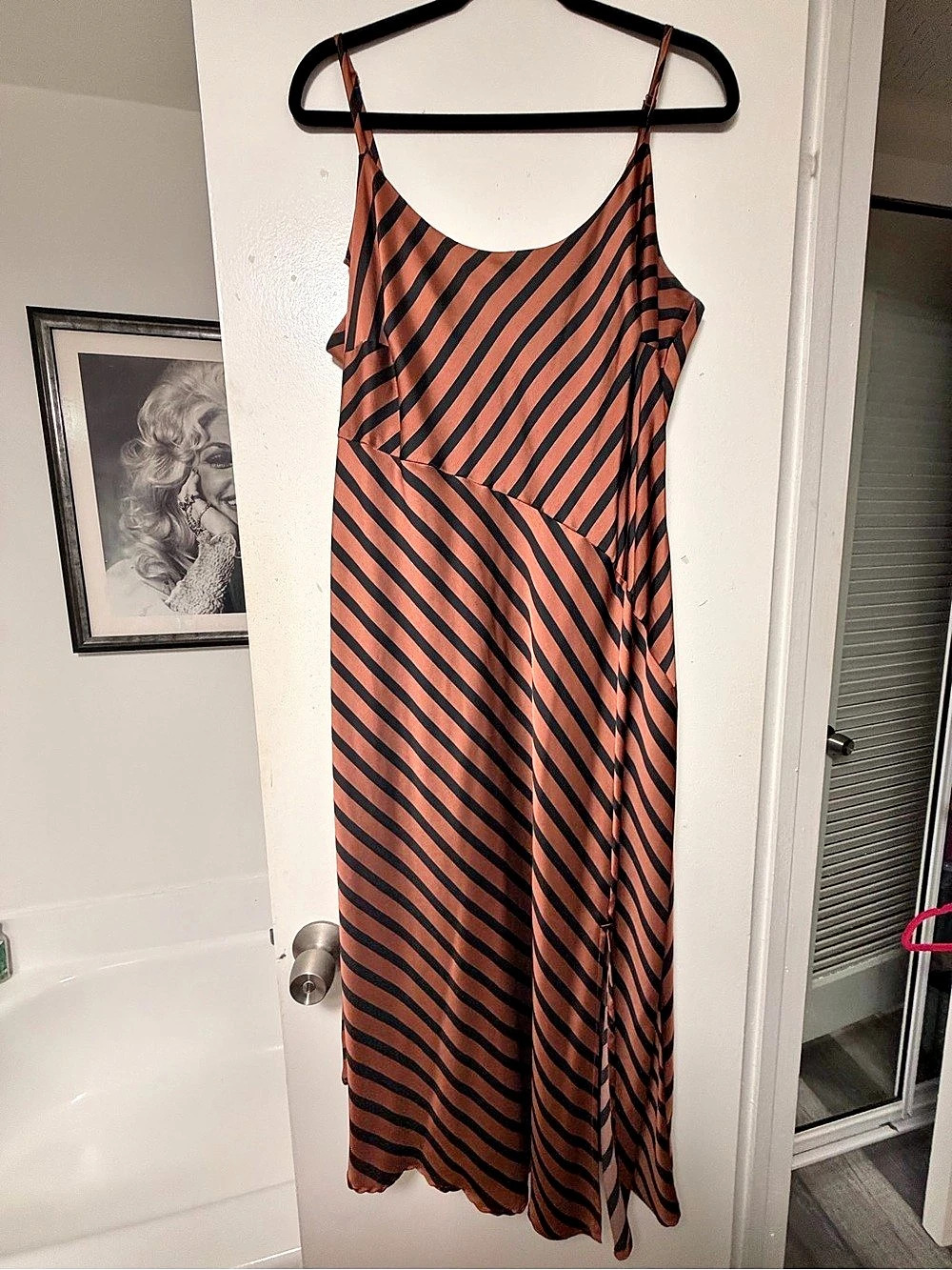 a new day Striped Maxi Dress in Brown & Black Size XXL